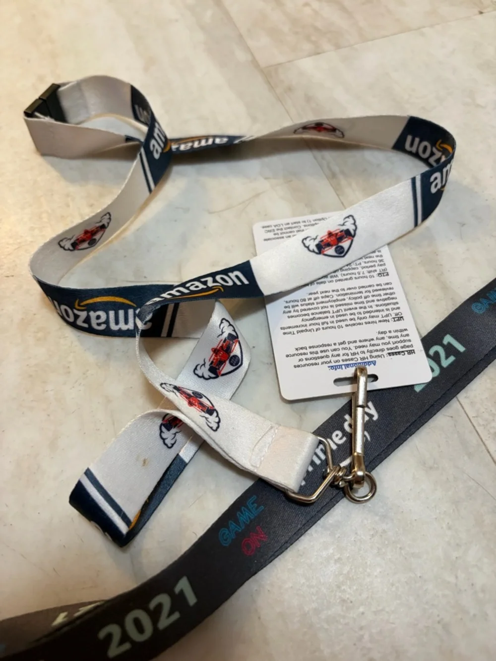 Amazon Prime Day 2021 Black and White Lanyard Key & Card Holder Peccy Pin